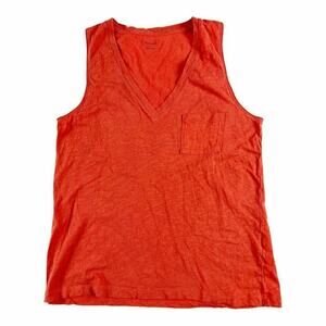 Madewell Whisper Red Orange V-neck Tank Top Small